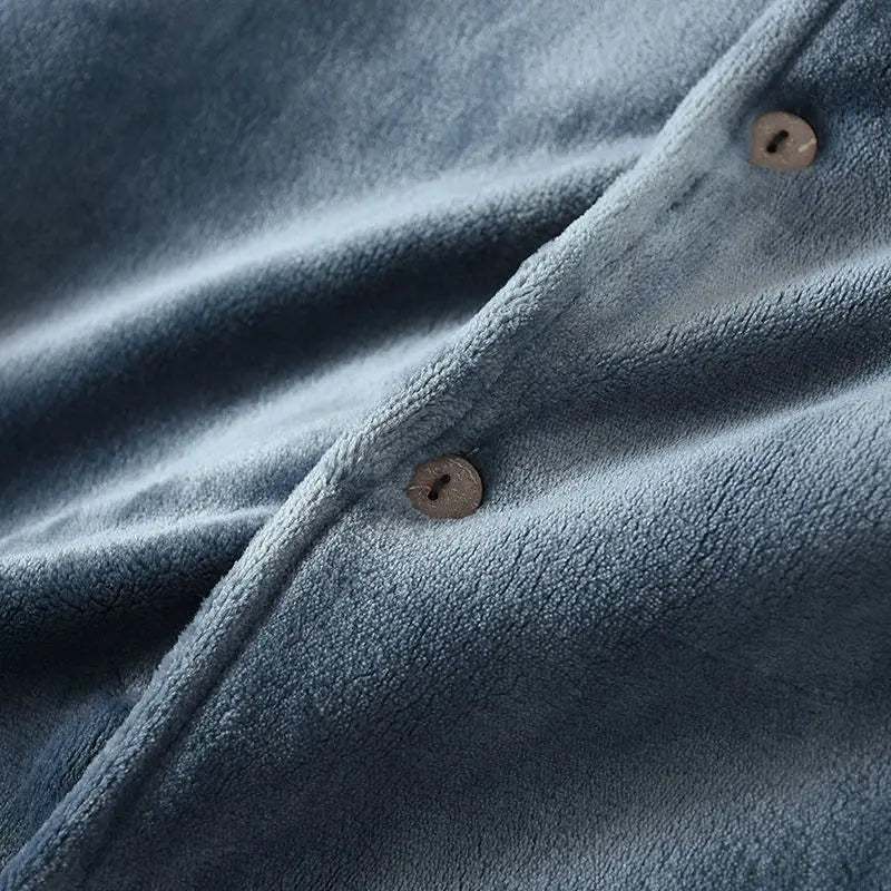 Men'Pajamas Warm Sleepwear Men Flannel Winter Thick Pajama Male Thick Long Sleeve Pijama Casual Pyjamas Fleece Sleep