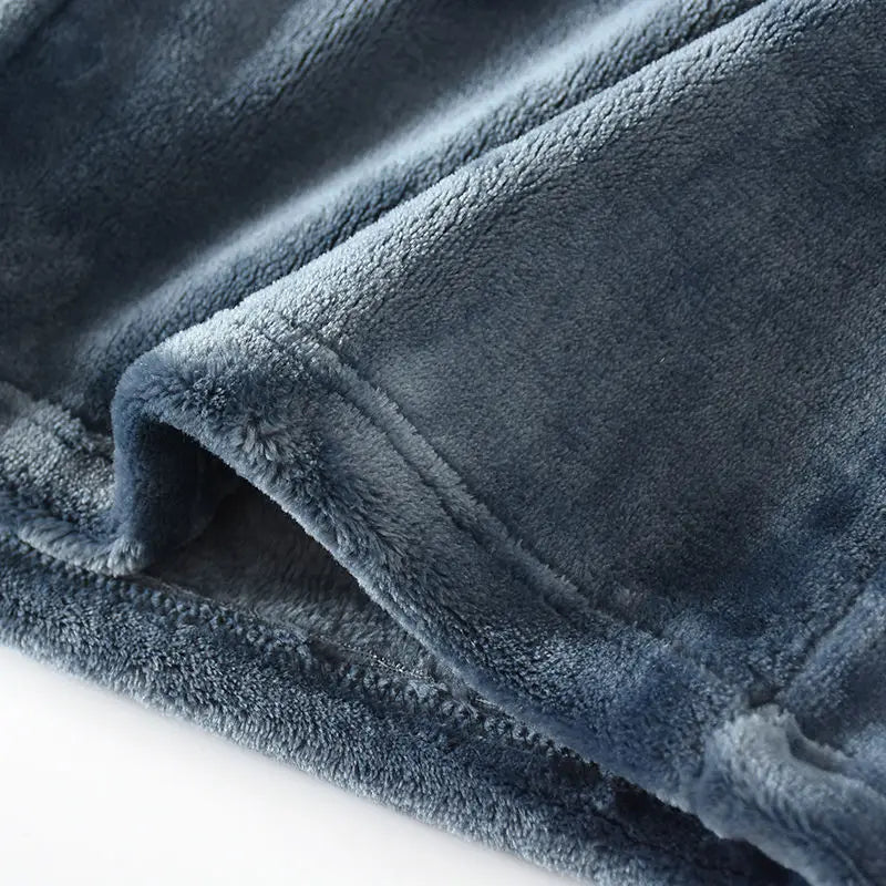 Men'Pajamas Warm Sleepwear Men Flannel Winter Thick Pajama Male Thick Long Sleeve Pijama Casual Pyjamas Fleece Sleep