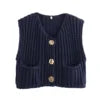 Women's 2024 Chic Vintage O Neck Pullover Thick Needle Knitted Sweater Casual Chic Tops for Spring Season