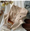 New Autumn Winter Solid Color O-Neck Twist Cable Cardigan Sweater Tops Women's Clothing