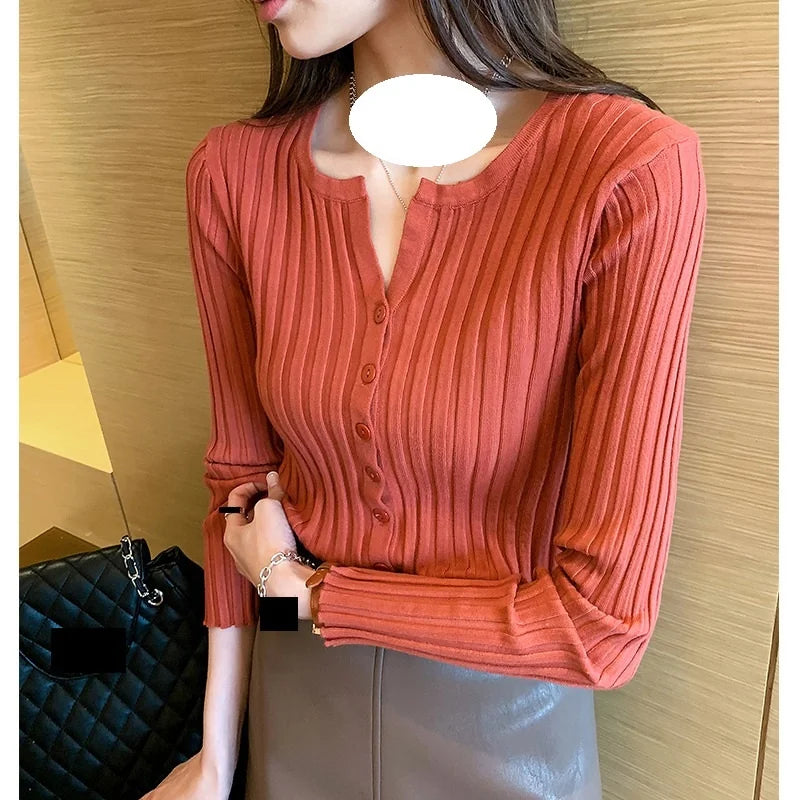 Cardigan Sweater Women New Autumn and Winter Temperament Slim Knit Sweater Coat with Long Sleeve Blouse