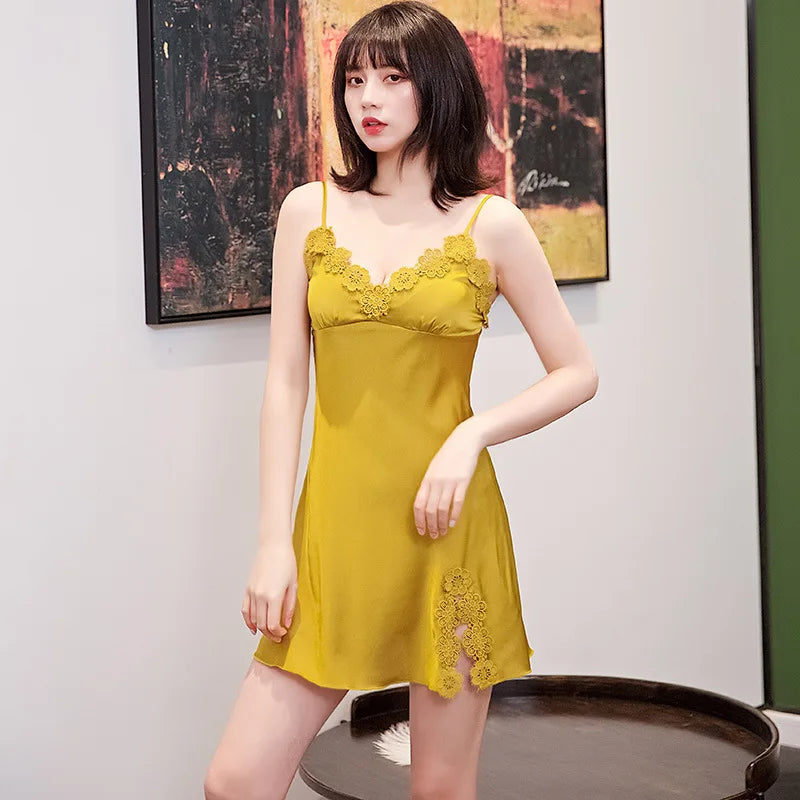 Women Pajamas 5/4/2/1 Pieces Satin Sleepwear Pijama Silk Home Wear Home Clothing Embroidery Sleep Lounge Pyjama with Chest Pads