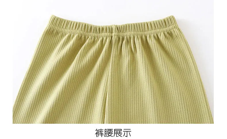 2024 Autumn Winter Children Pajama Sets Solid Color Sleepwear for Kids 1-16years Teen Pijamas Boys Girls Loungewear Baby Clothes