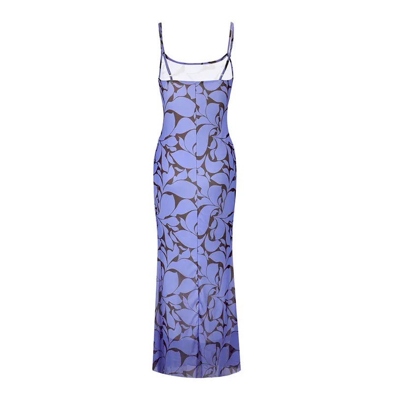 Women Dresses Summer New Streetwear Fashion Print O-Neck Dress Sexy Backless Casual Slim Elegant Female Knitted Dresses Clothing