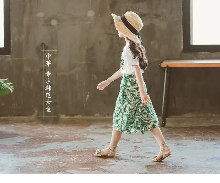Summer 2025 Baby Girls Clothes Sets Outfits Kids Clothes Short Sleeve+Pants Children Clothing Set 6 10 11 12Y Kids Clothes Girls