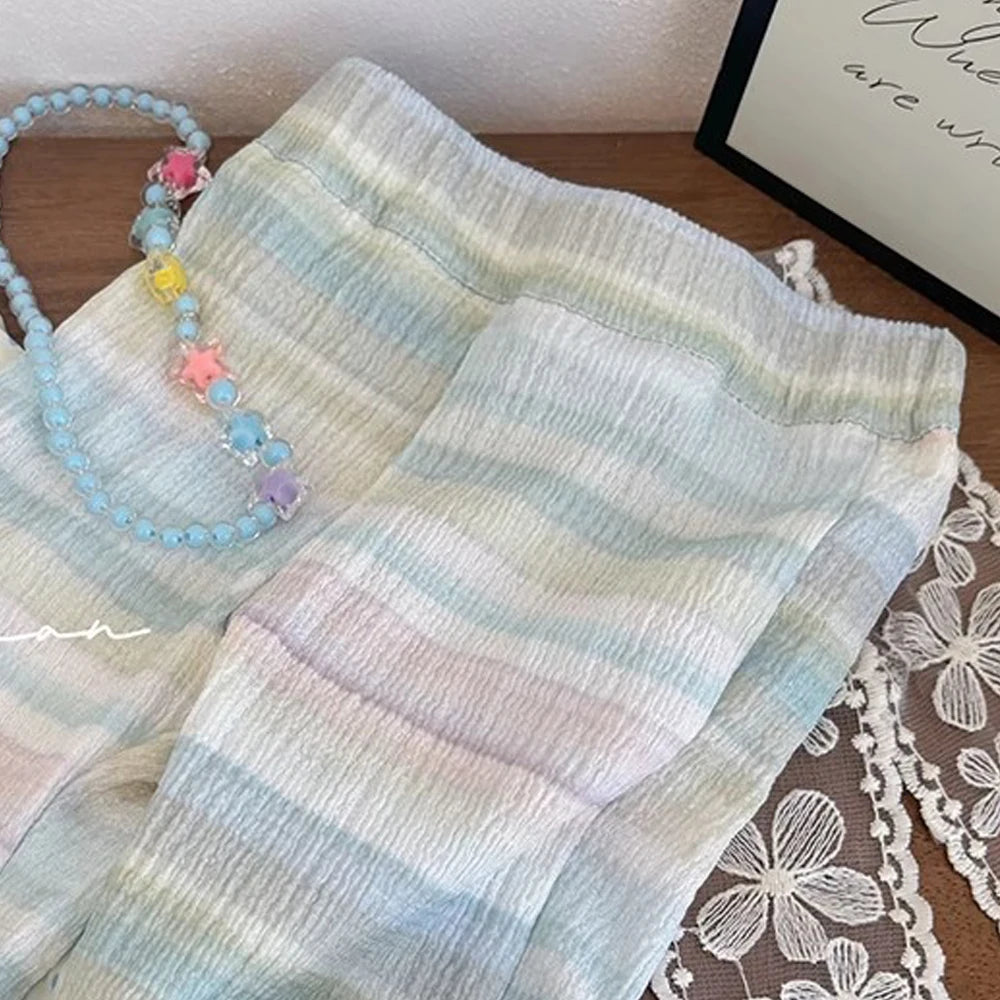 children's clothes summer clothes wide sports pants Female child clothes loungewear pants for children bottoms Rainbow trousers