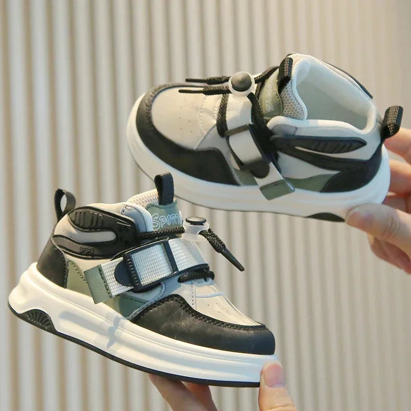 Kid Sneakers School High-top Causal Sports Shoes for Boy Non-slip Spring Autumn Children Fashion Girls Chunky Basketball Shoes