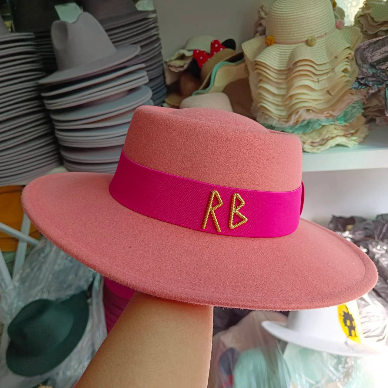 Fedora Flat Top Hat Autumn/Winter Hat RB British French Flat Top Hat Punk Jazz Hat Wide brimmed Hat Gorras 모자