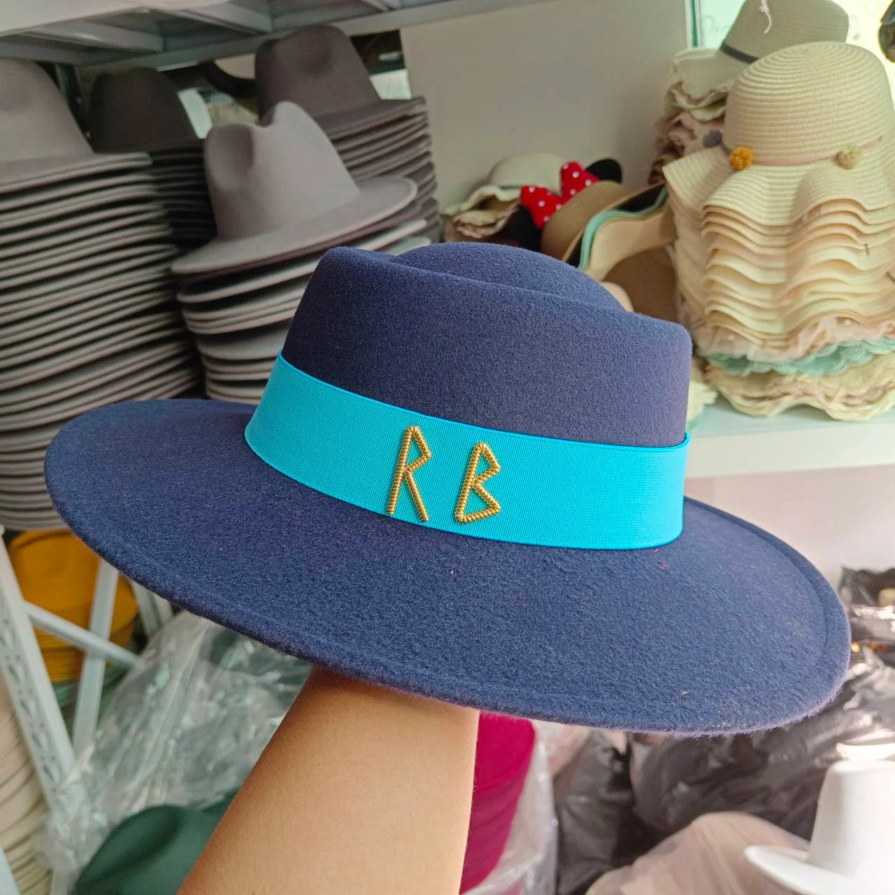 Fedora Flat Top Hat Autumn/Winter Hat RB British French Flat Top Hat Punk Jazz Hat Wide brimmed Hat Gorras 모자