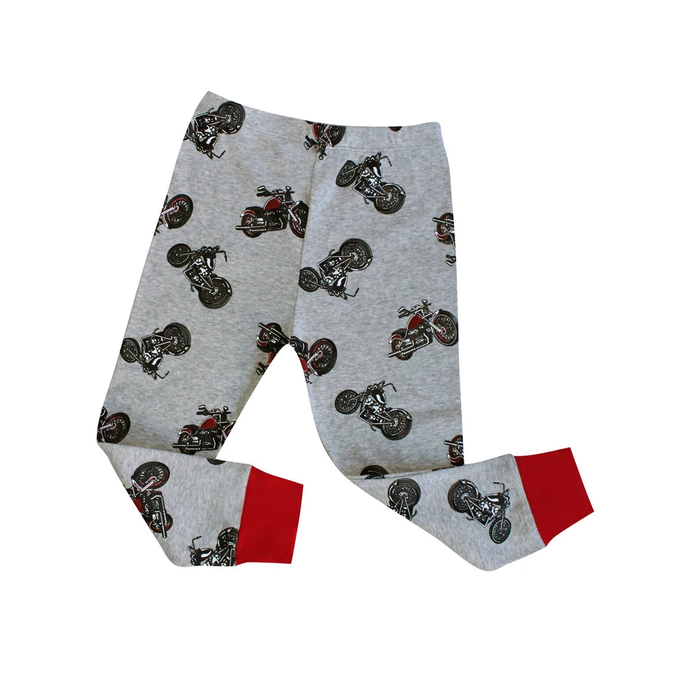 Boys Cartoon Pajamas Spring Autumn Long Sleevep Pijama Kids Airplane Motorcycle Pyjama Cotton Baby Homewear Underwear Clothes