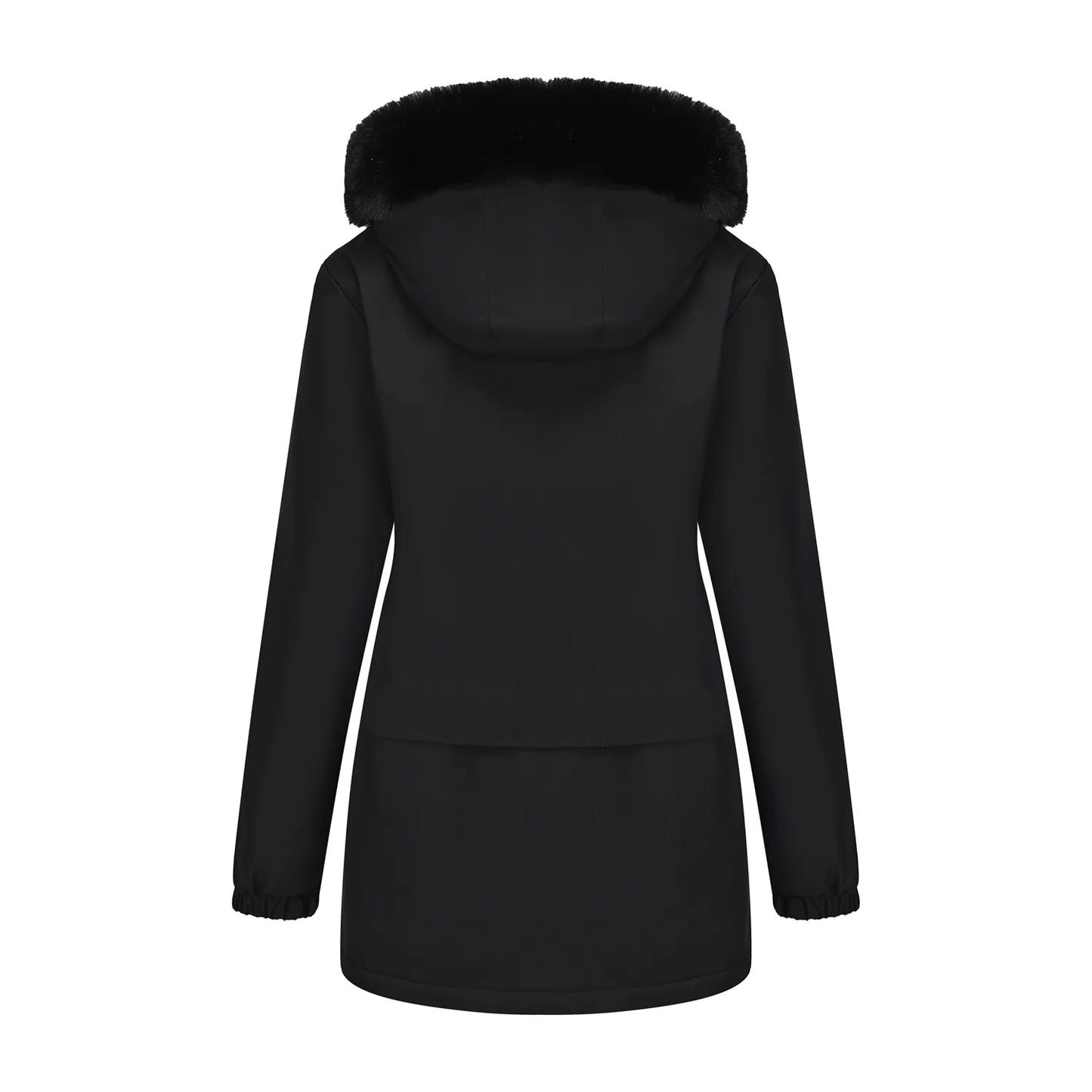 Cotton Coat Women 2025 Winter Mid-length Parka Plus Velvet Korean Style Large Fur Collar Plus Velvet Coat