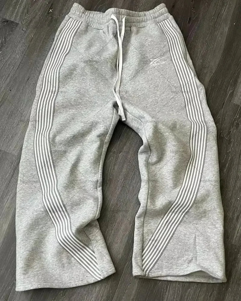 Y2K Retro Straight Pants Tracksuit Streetwear Pants Personalized Pant Leg Zipper Embroidery Hip Hop Casual Joggers Men Pants