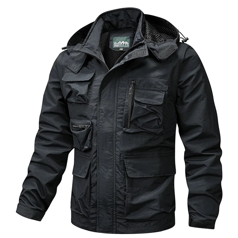 Jackets Men Coats Hooded Zipper Coat Pockets Casual Loose Coat Full Sleeve Elegant Splice Autumn Winter Jacket Solid 2024