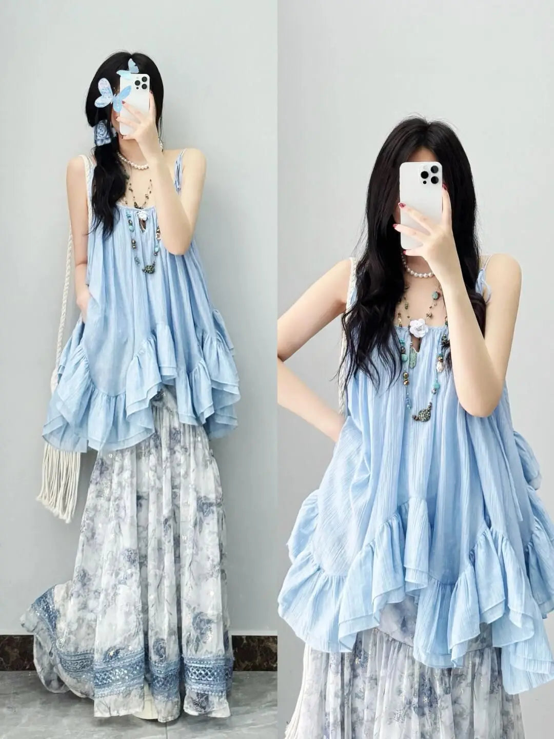 Women Clothes Summer Y2k Tops Sleeveless Solid Vest Irregular Ruffles Loose Camis Fashion Sweet Vintage Tanks 2025 Ropa Mujer