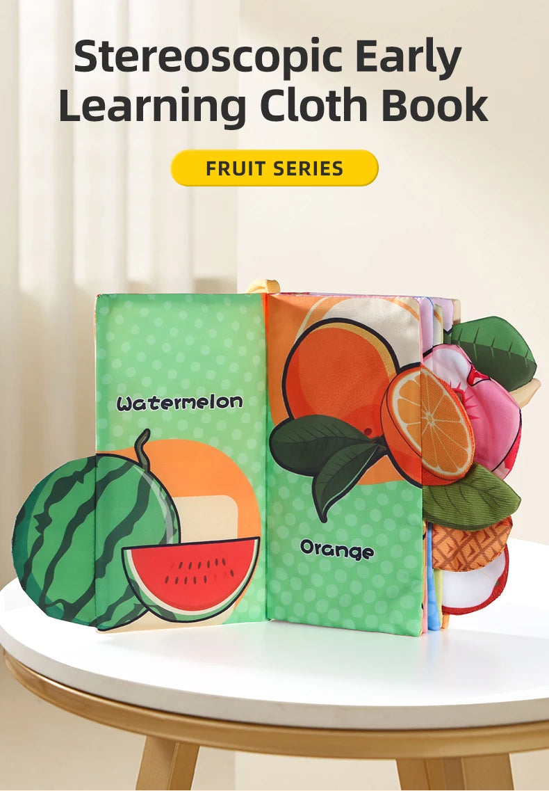 Baby Cloth Book 6 Pages 0-3 Year Old Early Education Parent-child Interaction Baby Toys For 0-3 Year Old Newborn Gifts
