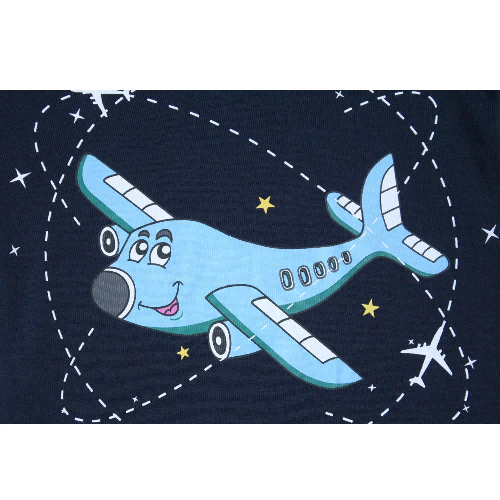 Boys Cartoon Pajamas Spring Autumn Long Sleevep Pijama Kids Airplane Motorcycle Pyjama Cotton Baby Homewear Underwear Clothes
