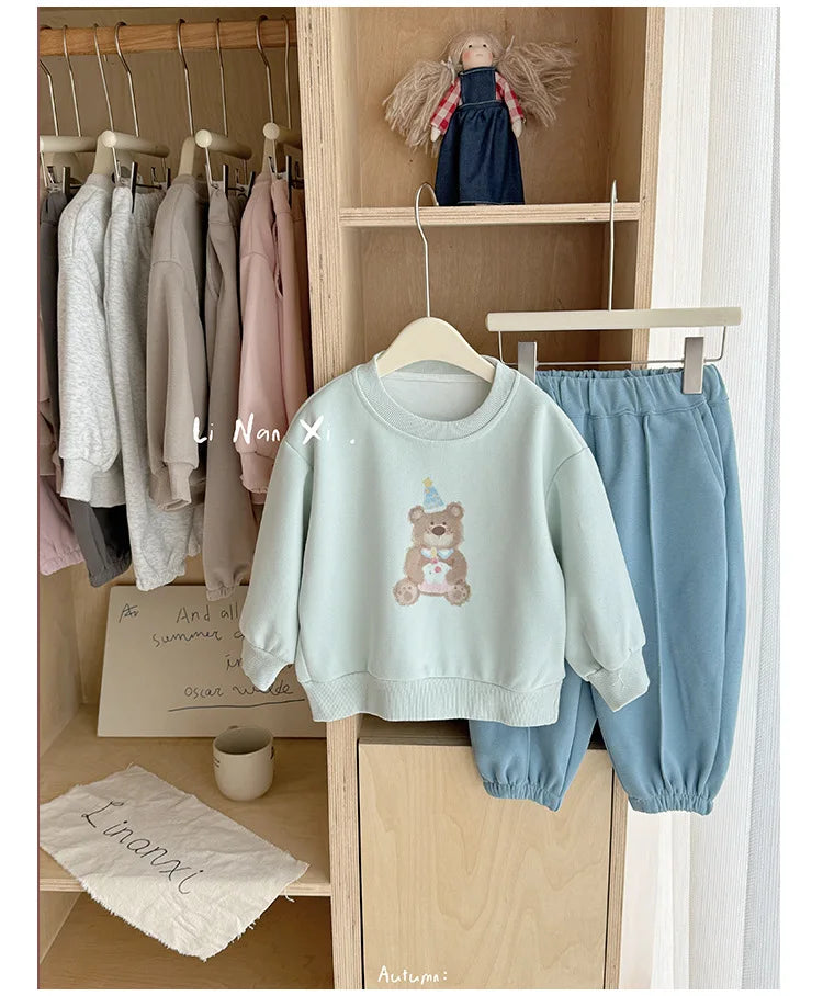 Kids Clothes Sets 2025 Autumn Winter Sport Suits for Boys Cartoon Sweatshirts+pants Tracksuits for Girls Toddler Outfits Sets
