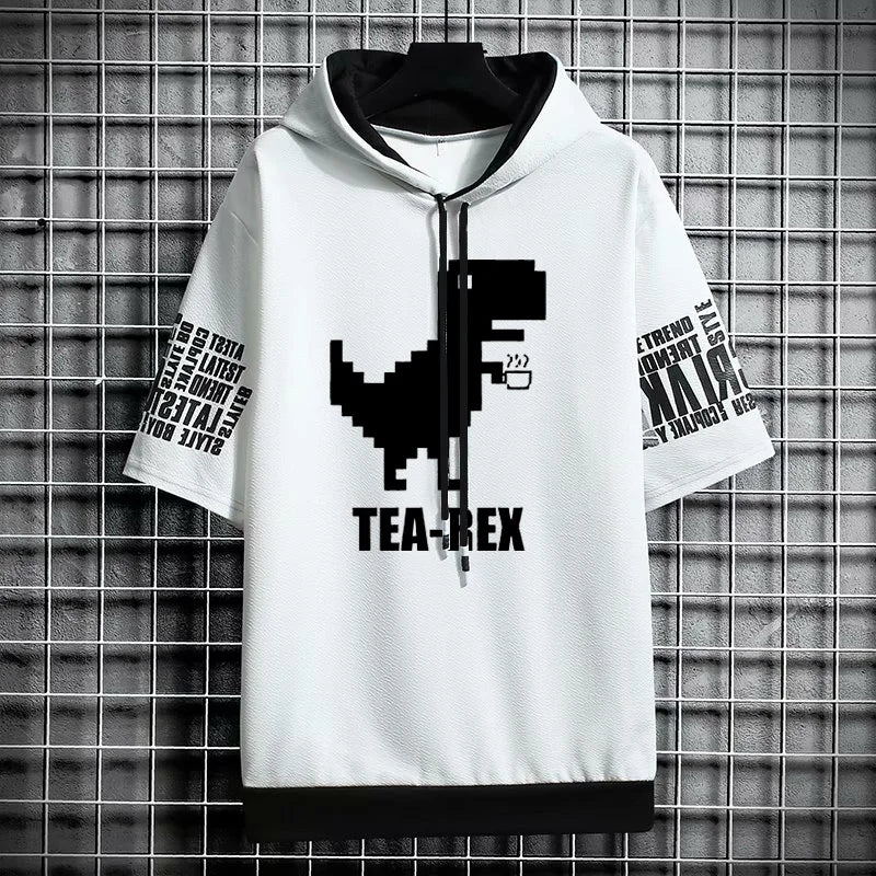 T Shirt for Men Clothing Streetwear Hoodies Korea 반팔티 Hat T-shirt Print Oversized Graphic Casual Tshirt Anime Sports Gym Hoodie