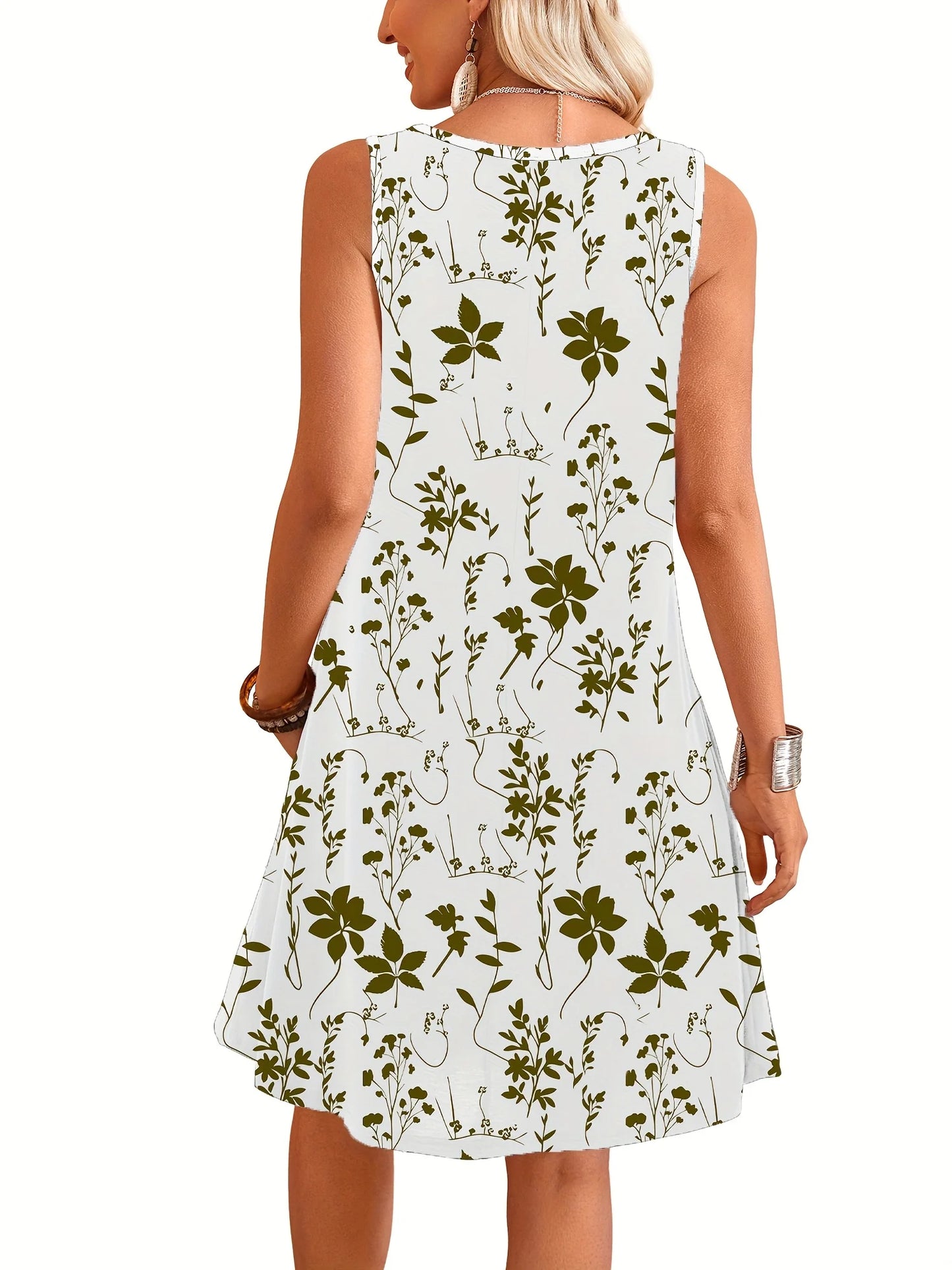Women's Floral Dress Navy Blue Floral Print White Dresses Woman Summer Oversized Female Clothing Y2k Clothes Woman Costume Tops