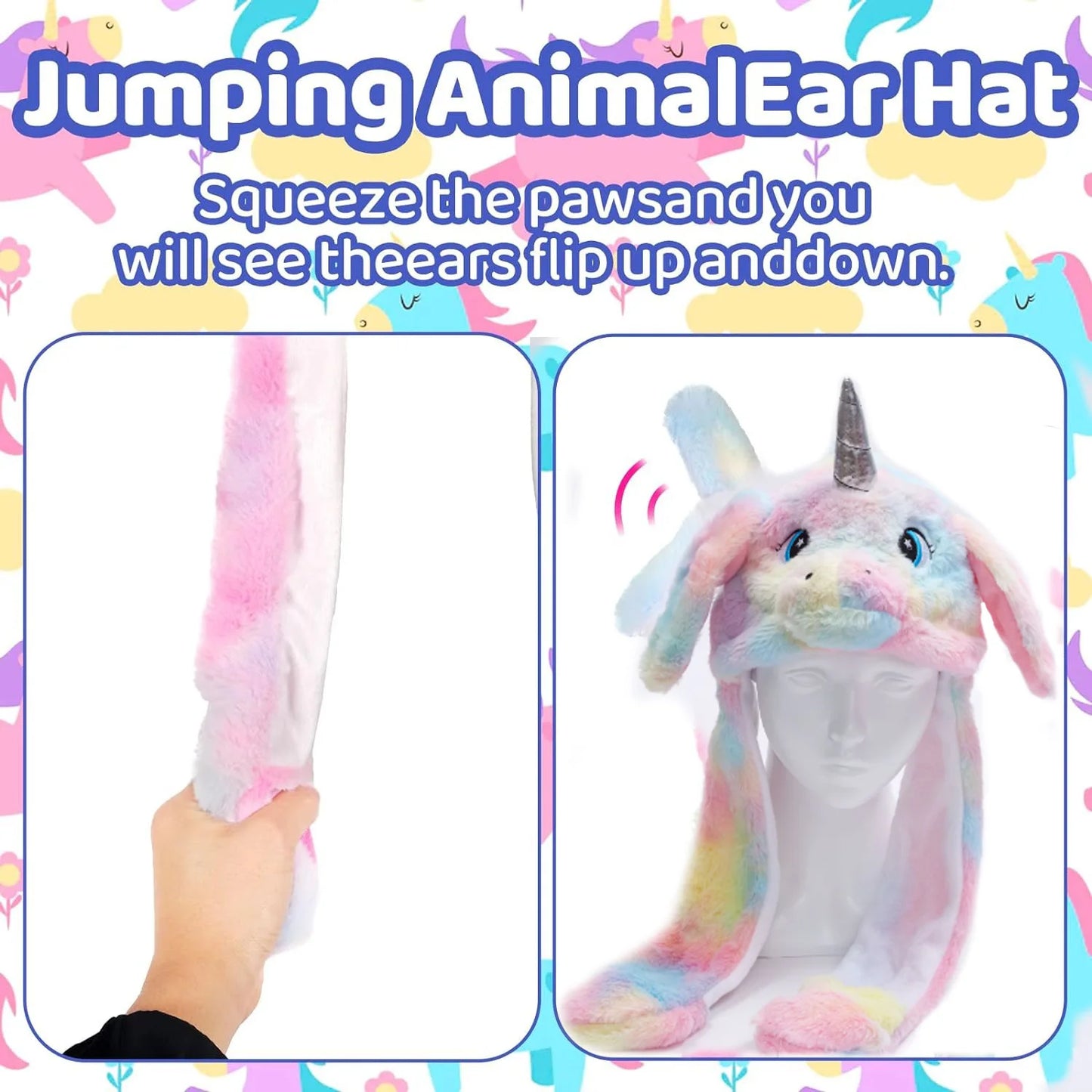 Hats For Autumn And Winter Warm Accessories Toys For Children Internet Celebrities Cute Rainbow Horses Small Rabbits Ears Hats