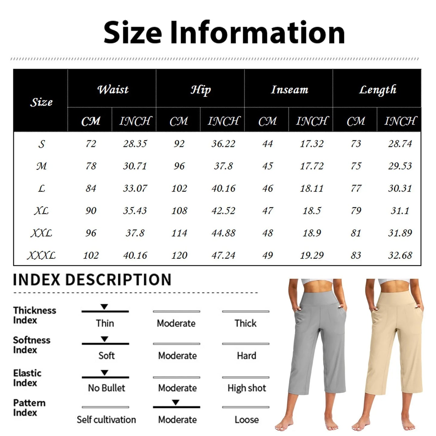 Casual straight sweatpants for women Elastic High Waist 3/4 Pants Sports Capris Leg Pants With Pockets Comfortable Trousers