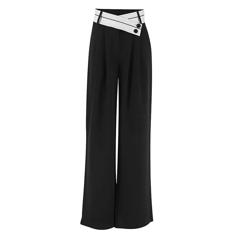 Women Pants Casual Wide Leg Pants for Women Black Suit Pants Office Lady Straight Pants High Waist Trousers Women Clothes Outfit