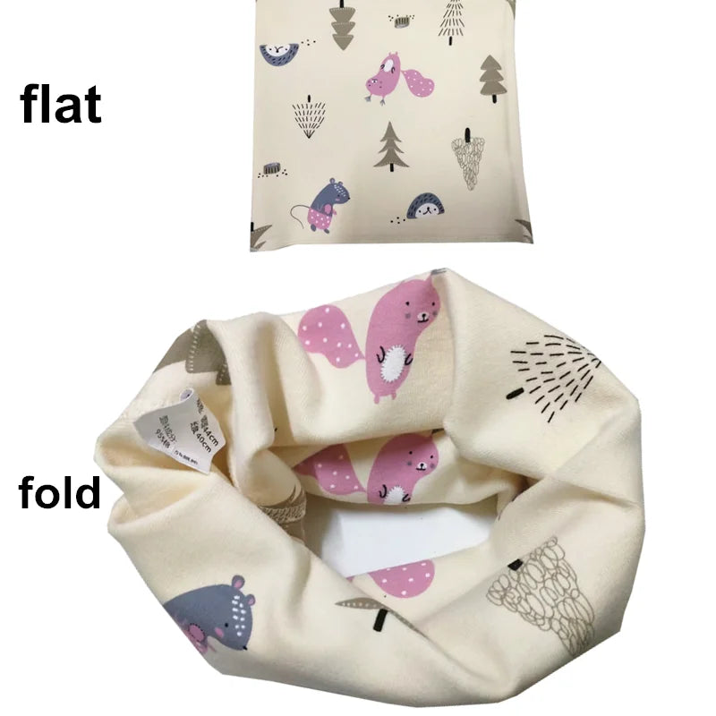 New Autumn Winter Girls 100% Cotton Scarf Children Scarf Bibs LIC Boys Girls O Ring Scarf Lovely Kids Collar Children Bufandas