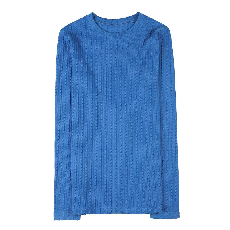 Men's T-Shirt Autumn Winter New Long Sleeve T Shirts For Men Clothing 2025 Round Collar Slim Fit Casual Tee Shirt Homme 4XL-M