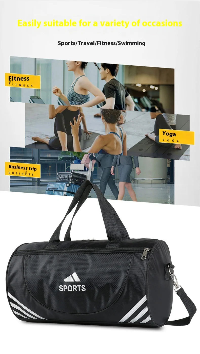 Handbag for Men and Women, Sports Yoga Swimming Fitness Bag, Handheld Cylinder Large Capacity Lightweight Business Travel Bag