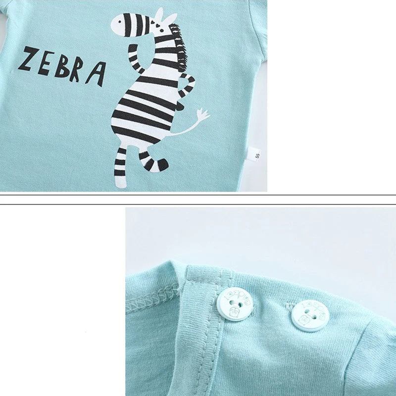 Cartoon Print Pajama Suit Tops+Pants 2-piece Set Underwear Kids Boys Girls Baby Cotton Sleepwear Spring Autumn Clothes 1-6 Year