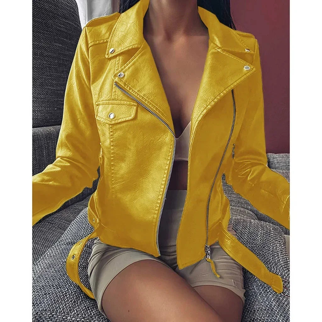 Women's Leather Coat Women Short Slim-Fit New Biker's Leather Jacket Winter Autumn Leather Jackets Coats