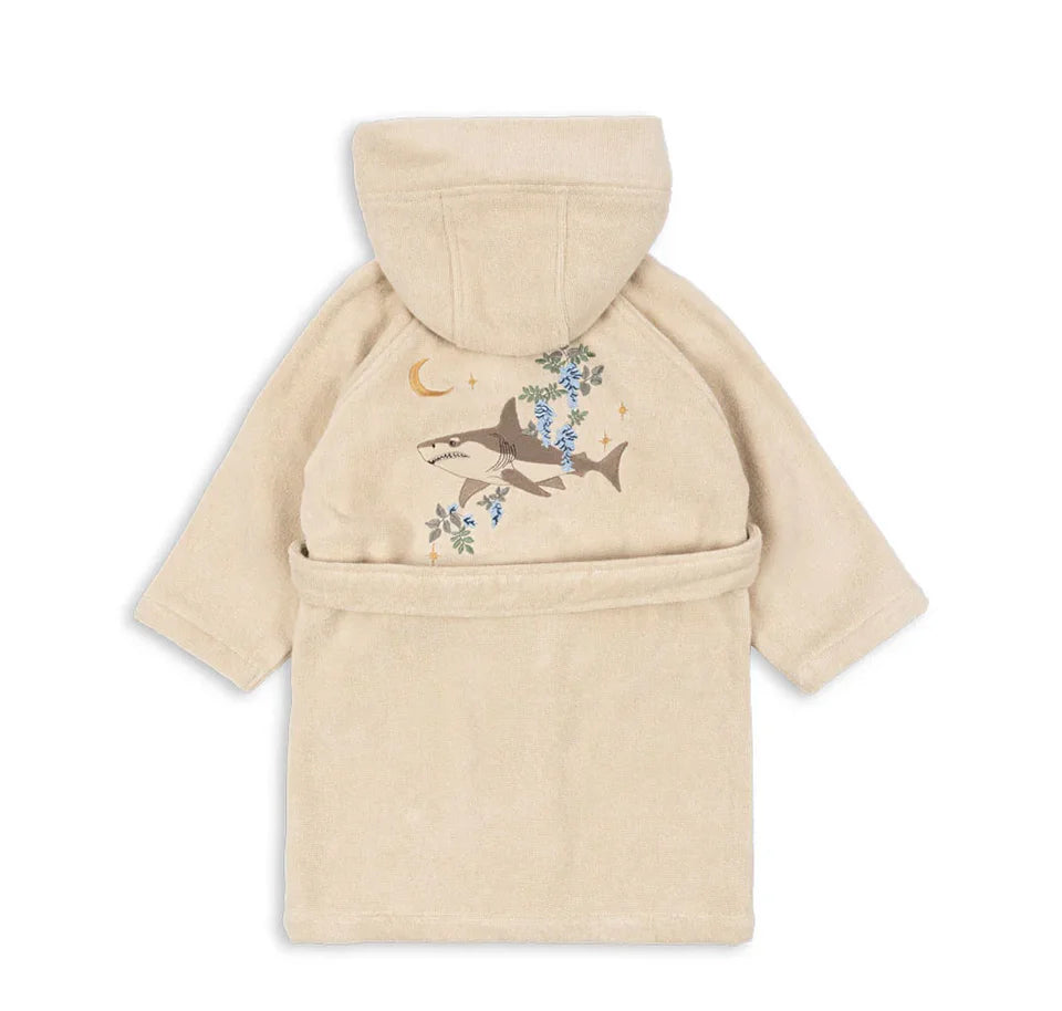 Children Cotton Bathrobe 2025 KS New Girls Embroidery Bath Towel Cloak Boys Hooded Pyjamas Baby Kids Soft Bath Robe Nightgown