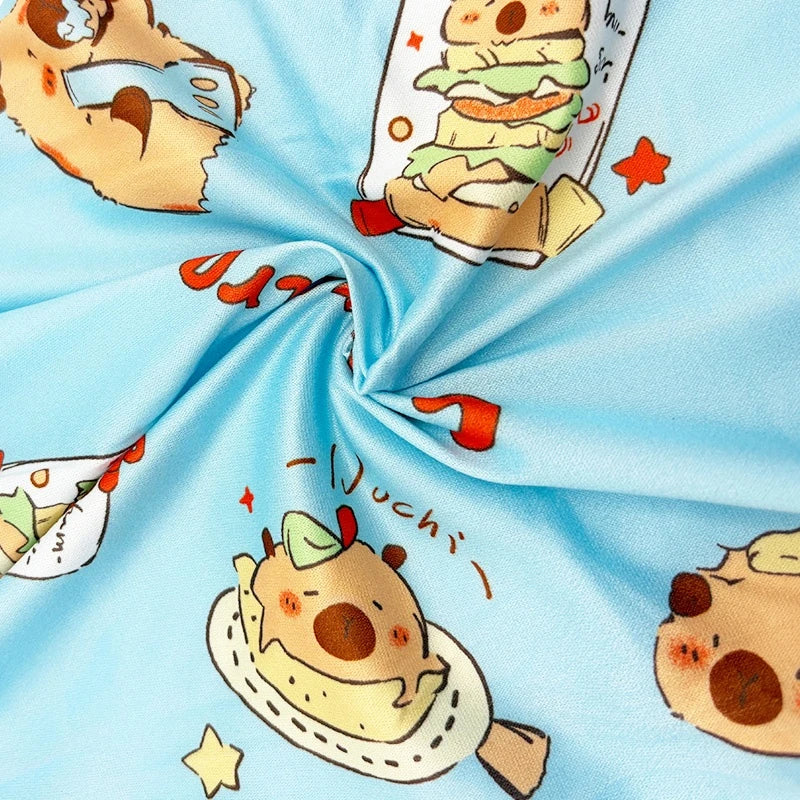 Capibara Kids Pajama Sets Long Sleeve Loungewear with Cute Animal Print Soft Sleepwear for Boys/Girls Cartoon Sleep Pants Outfit
