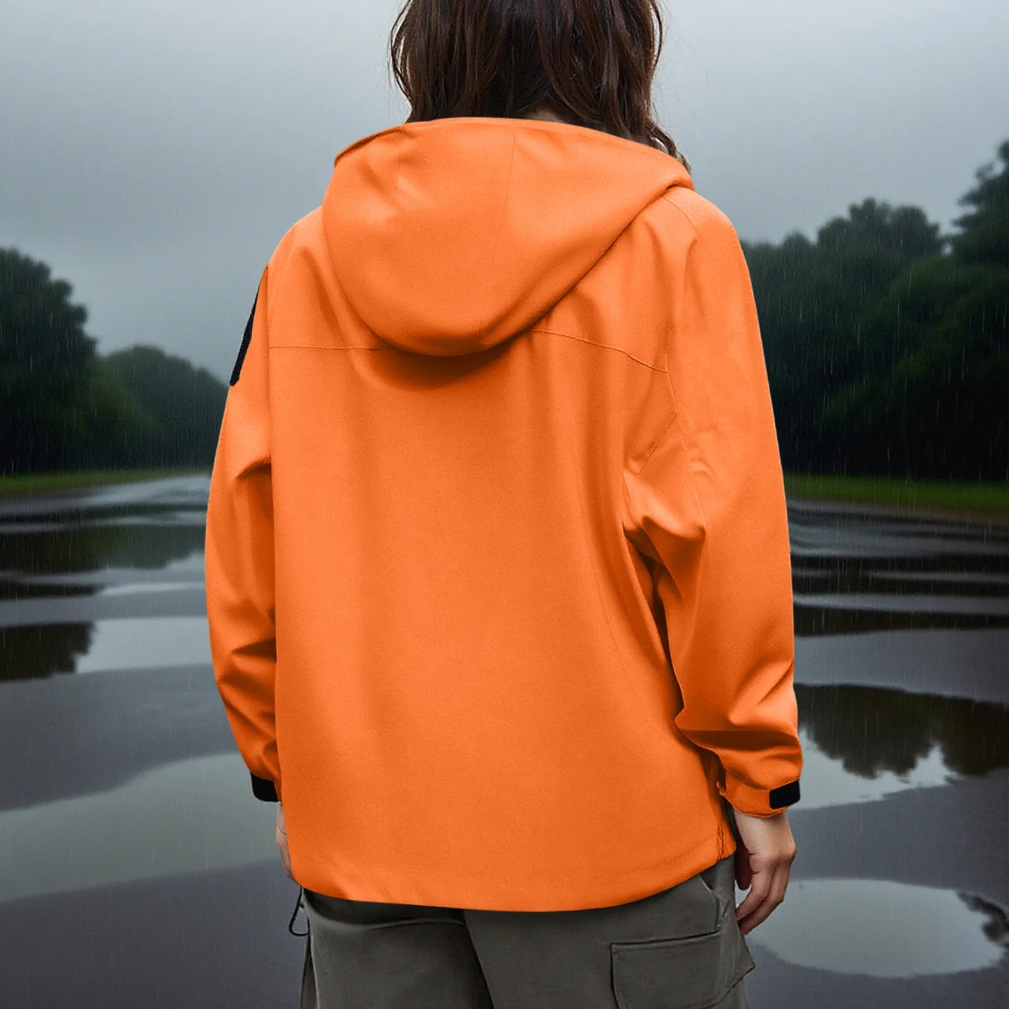 Women'S Tops Hooded Windbreaker Women'S Jacket Waterproof Coat Outdoor Travel Contrast Functional Style Solid Color Adventure