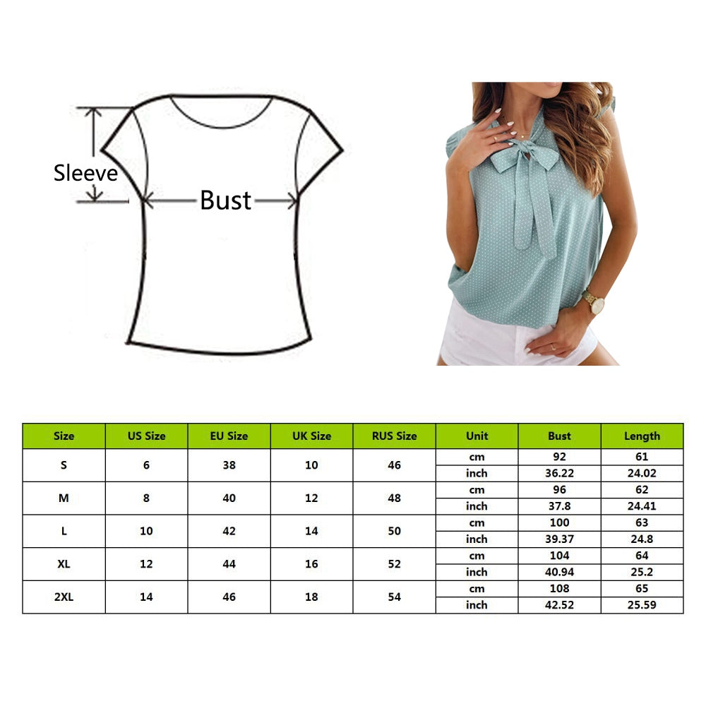 Women Blouses Butterfly Short Sleeves Shirt Summer Bow Lace Up Polka Dot Female Tops Ruffle Pullover Vintage Blusa