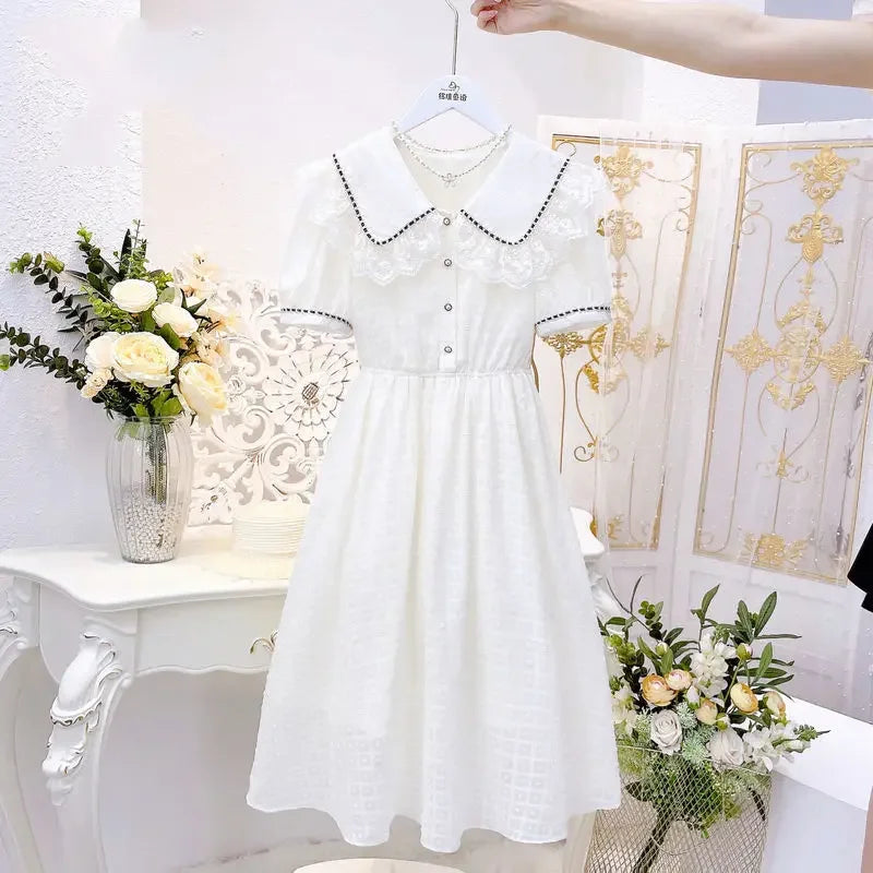 Girls' Dress 2025 Summer New Style Little Girls' Children's Princess Dress, Sweet and Elegant Summer Dress for Adults