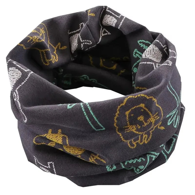New Autumn Winter Girls 100% Cotton Scarf Children Scarf Bibs LIC Boys Girls O Ring Scarf Lovely Kids Collar Children Bufandas