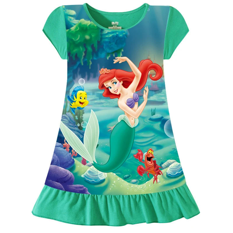 New kids Nightdress Elsa Cartoon Dress Minnie Printing Sleepwear Girls Nightgowns Children Party Dresses Pajamas Girls Dress