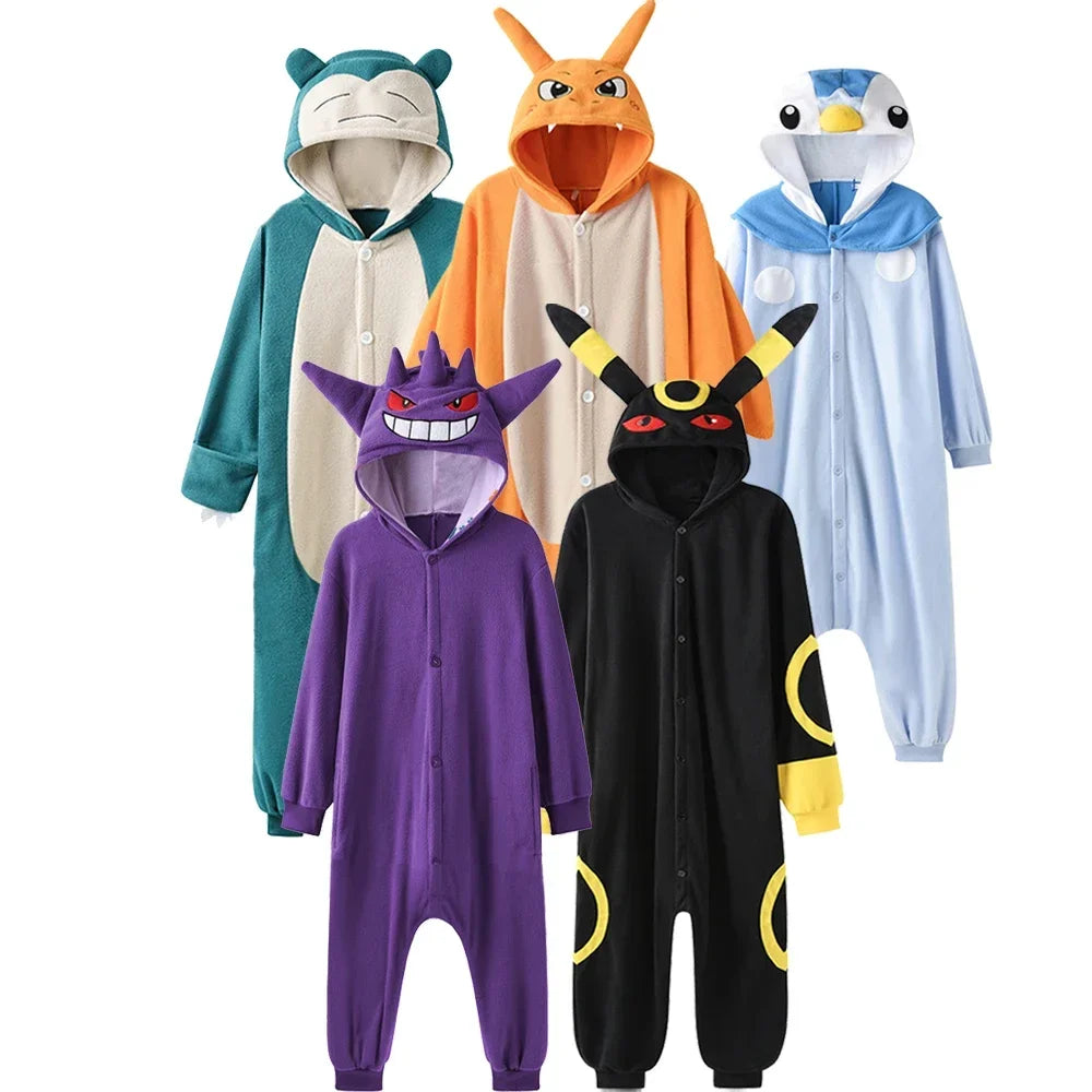 Pyjama une pièce Charizard pour adultes, costume de cosplay d'Halloween, Onesie, corps entier, Gengar, Kigurumi, Umbreon, Piplup