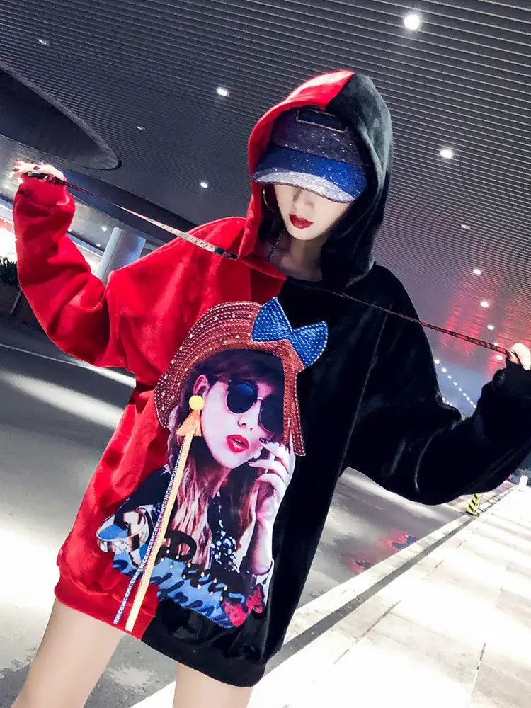 Hoodie Harajuku Style Hoodies for Women Tops Aesthetic Korean Fashion Vintage Graphic Women's Sweat-shirt Spring Autumn Crewneck