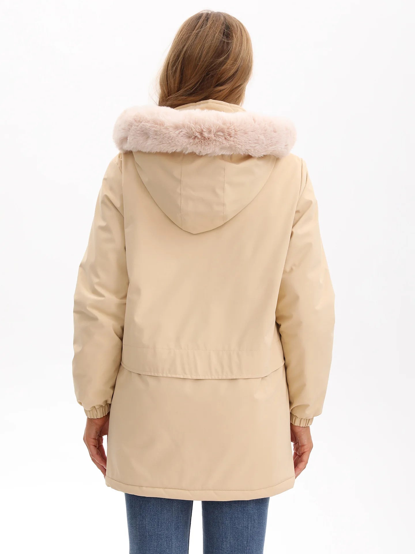 Cotton Coat Women 2025 Winter Mid-length Parka Plus Velvet Korean Style Large Fur Collar Plus Velvet Coat