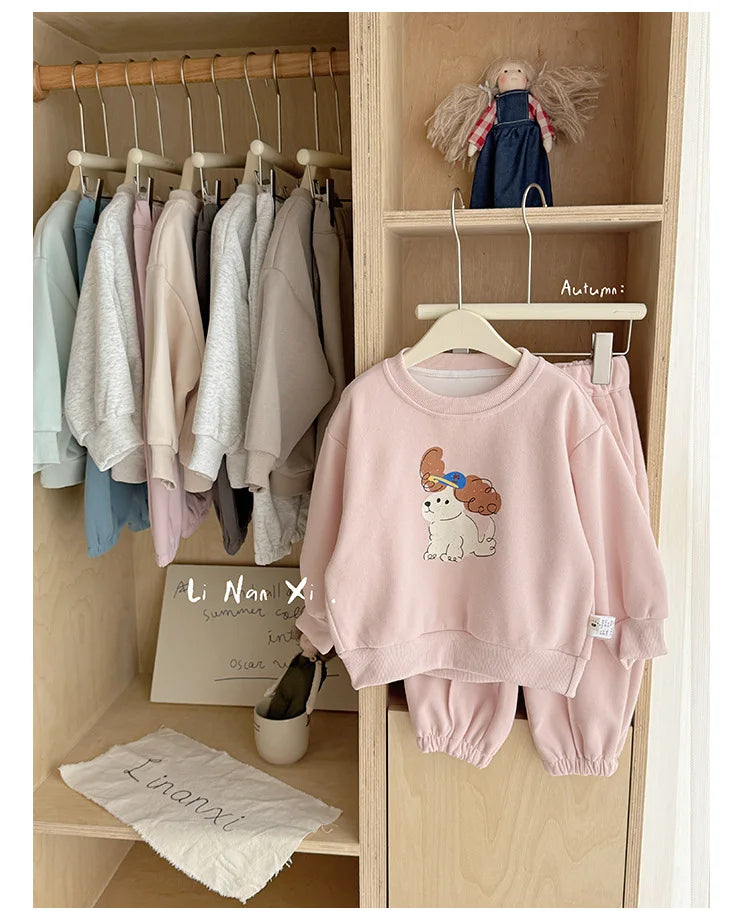 Kids Clothes Sets 2025 Autumn Winter Sport Suits for Boys Cartoon Sweatshirts+pants Tracksuits for Girls Toddler Outfits Sets
