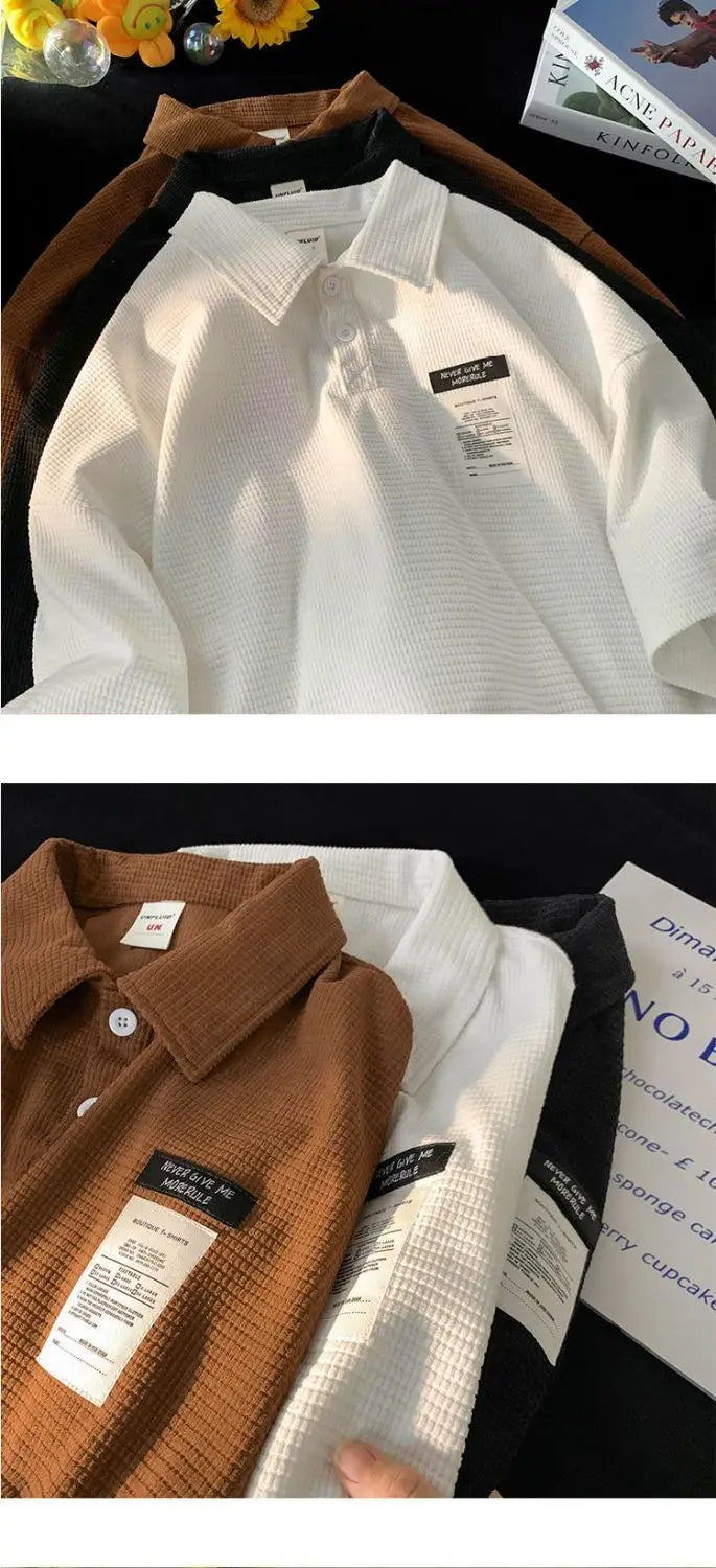 Polo Shirt Short Sleeve Men's Summer American Style Loose Couple T-shirt Japanese Trendy Brand Half Sleeve