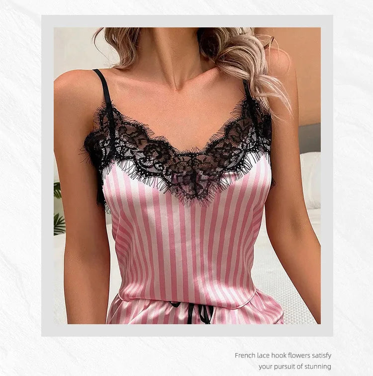 woman Women's Underwear Sleep Lounge Pajama Sets Fun lingerie European American sexy pajamas home clothes two-piece 3-point set