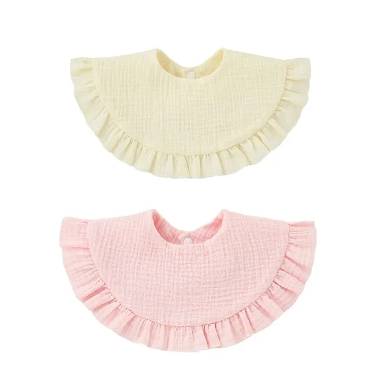 2pcs Baby Burp Cloths Lace Bibs Soft Cotton Adjustable Bib Newborn Stuff Toddler Burp Cloths Kids Feeding Saliva Towel
