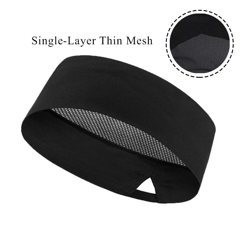 Chef Hats for Men Women Chef Beanie Cook Caps for Japanese Korean Style Cuisine Hats Thick Thin Net Flat Cap for Sushi Waiter
