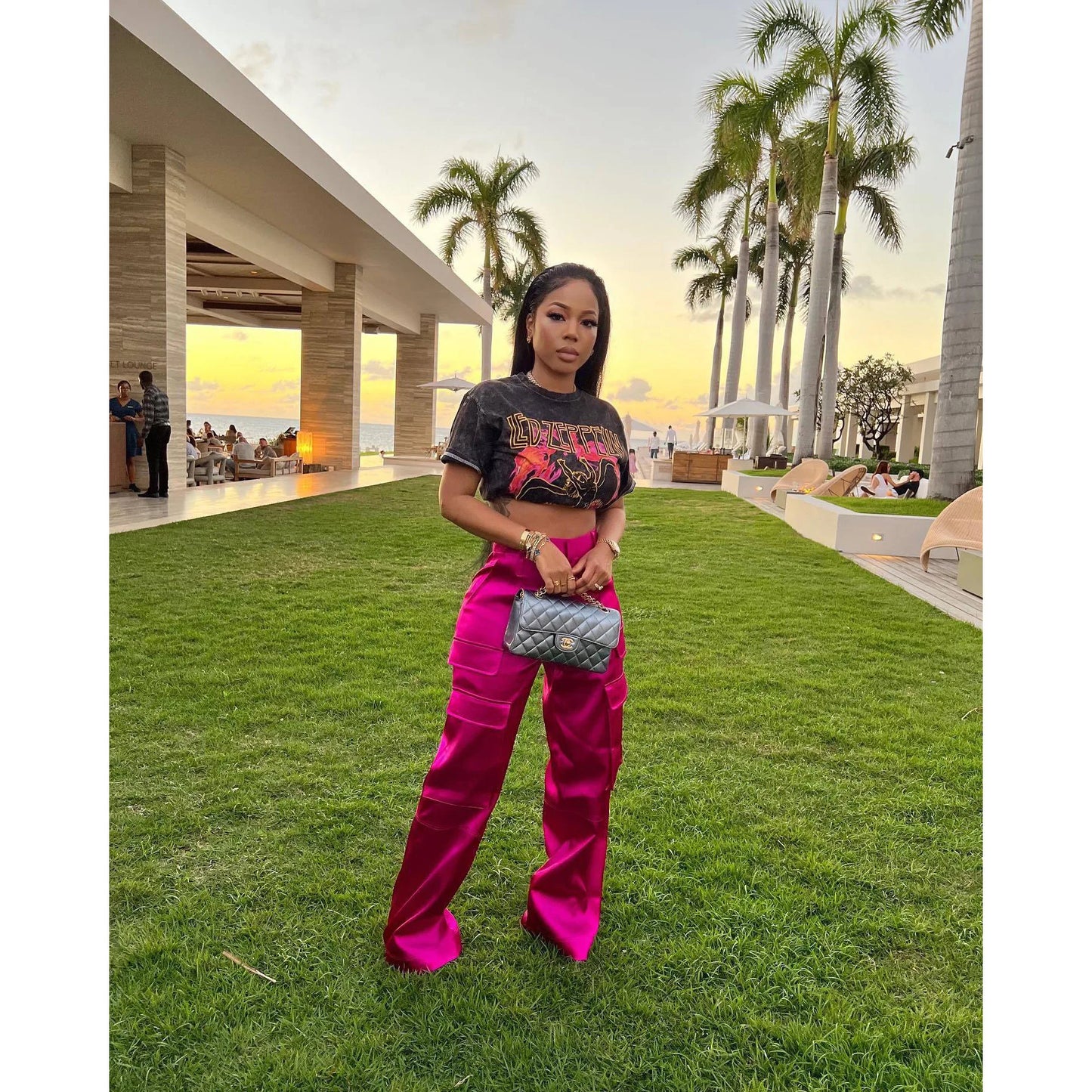Women Pants Spring Summer Casual Satin Stretch High Waist Cargo Pants With Pocket Streetwear Solid Wide Leg Pants Flare Trouser