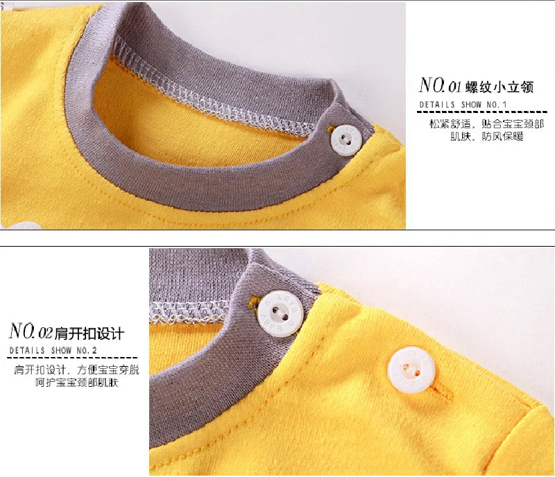 Kids Cartoon Print Pajama Sets Autumn Winter Warm Clothing Suits Spring Boys Girl Fashion Print Pullover+Pants 2Pcs Outfits 0-8Y