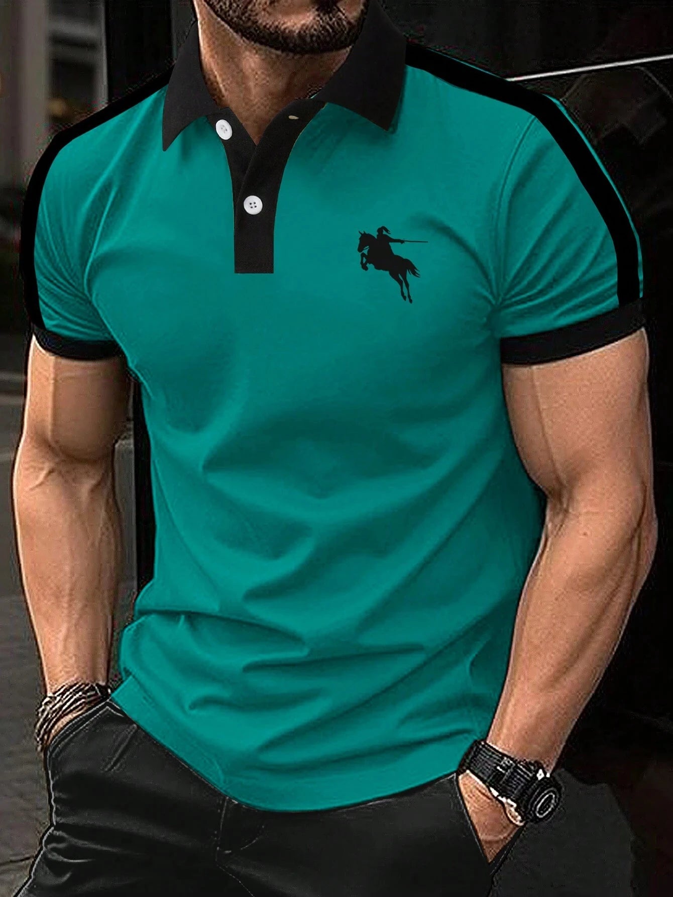 polo shirt man Print Polo TShirt For Men Fashion Lapel Button Tops Business Casual Short Sleeve T-Shirts Golf polo shirts herren