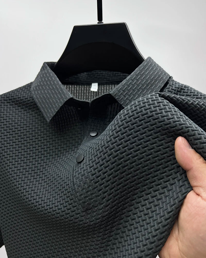 Summer Short Sleeve Polo Shirts Men Turn-Down Collar Anti-Wrinkle Solid Polos Tops Breathable Male Business Casual Tees Tshirts